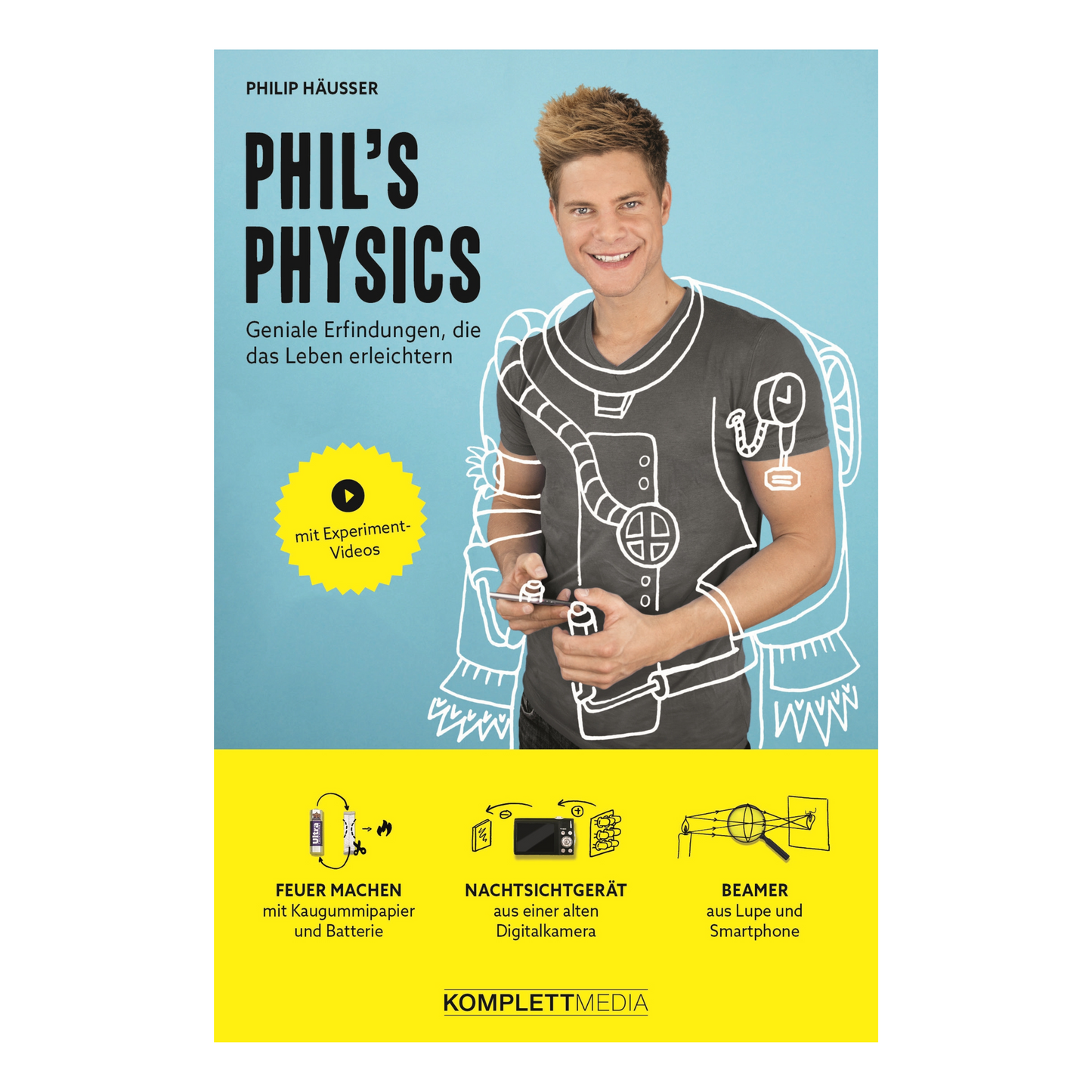 Buchcover „Phil's Physics“ – Kreative Alltagslösungen mit Physik